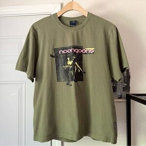 NOON GOONS olive army green cotton graphic boxy cropped short sleeve tee t-shirt
